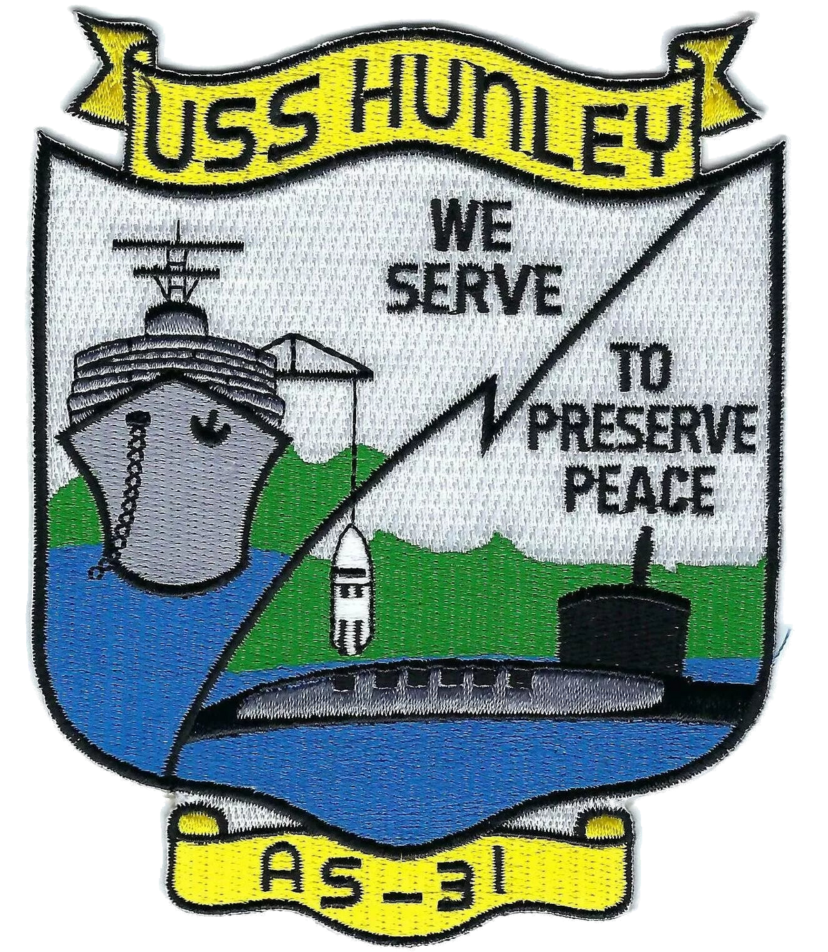 USS HUNLEY AS 31 Patch