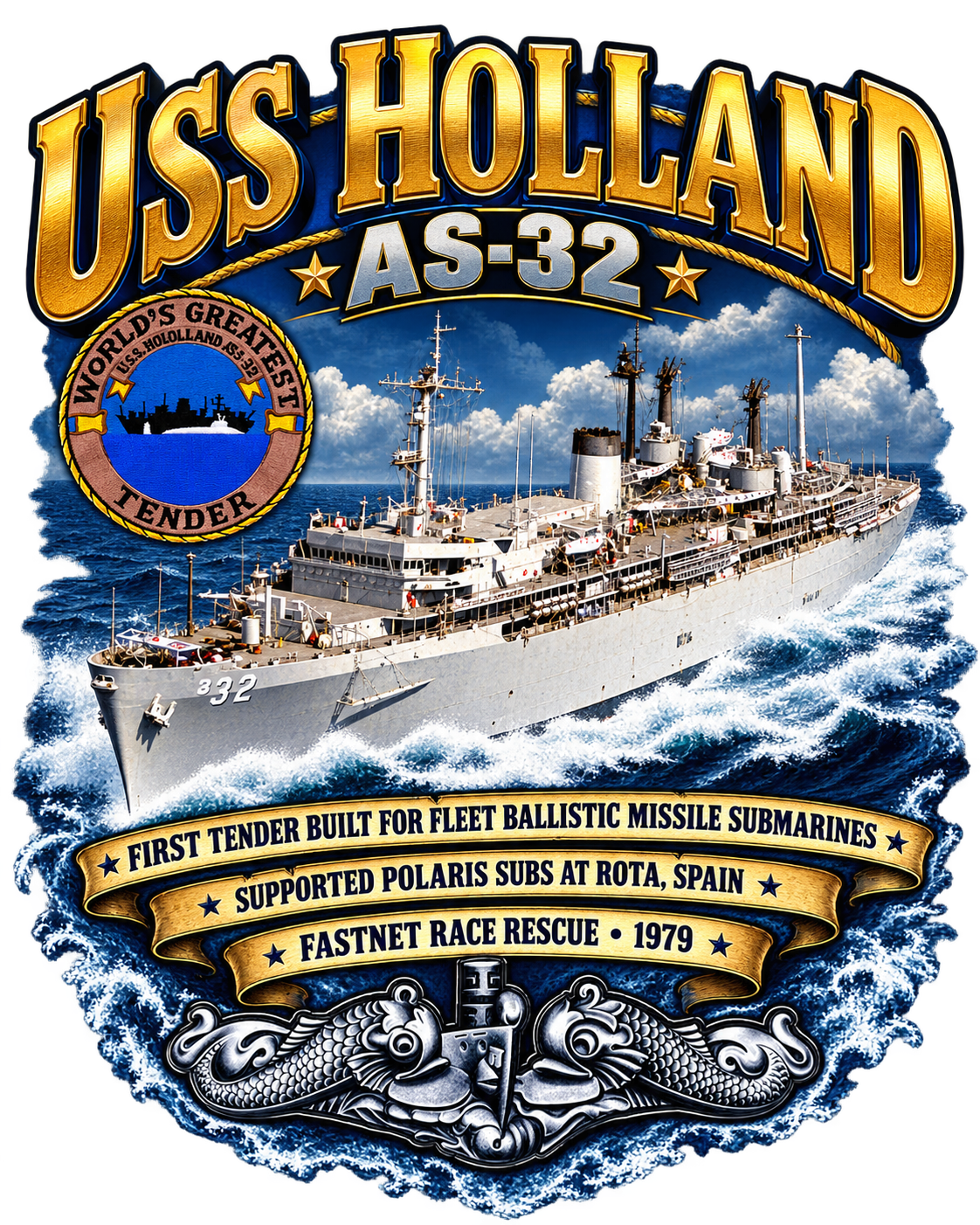 USS Holland AS -32 Dynamic Clothing