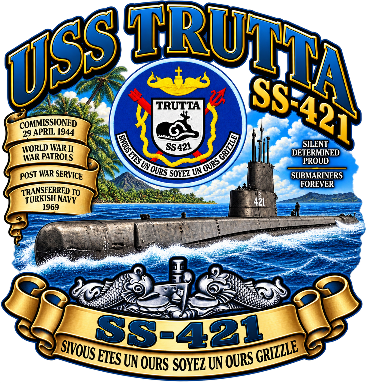 USS TRUTTA SS  - 451 Dynamic Clothing