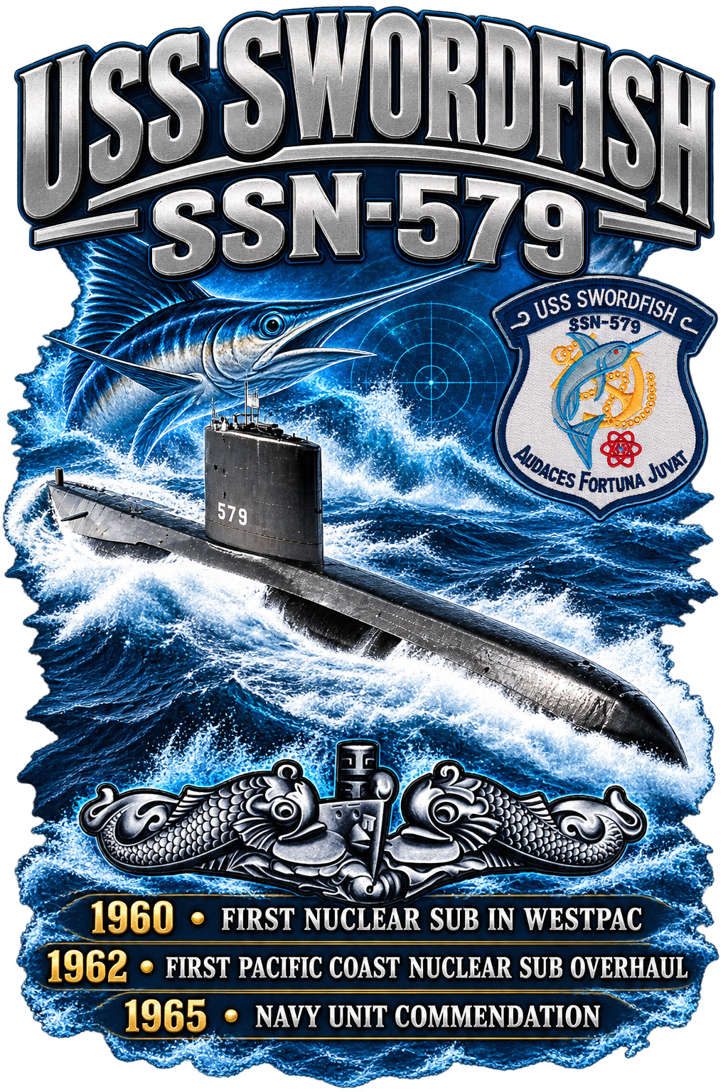 USS Swordfish SSN-579 Dynamic Clothing
