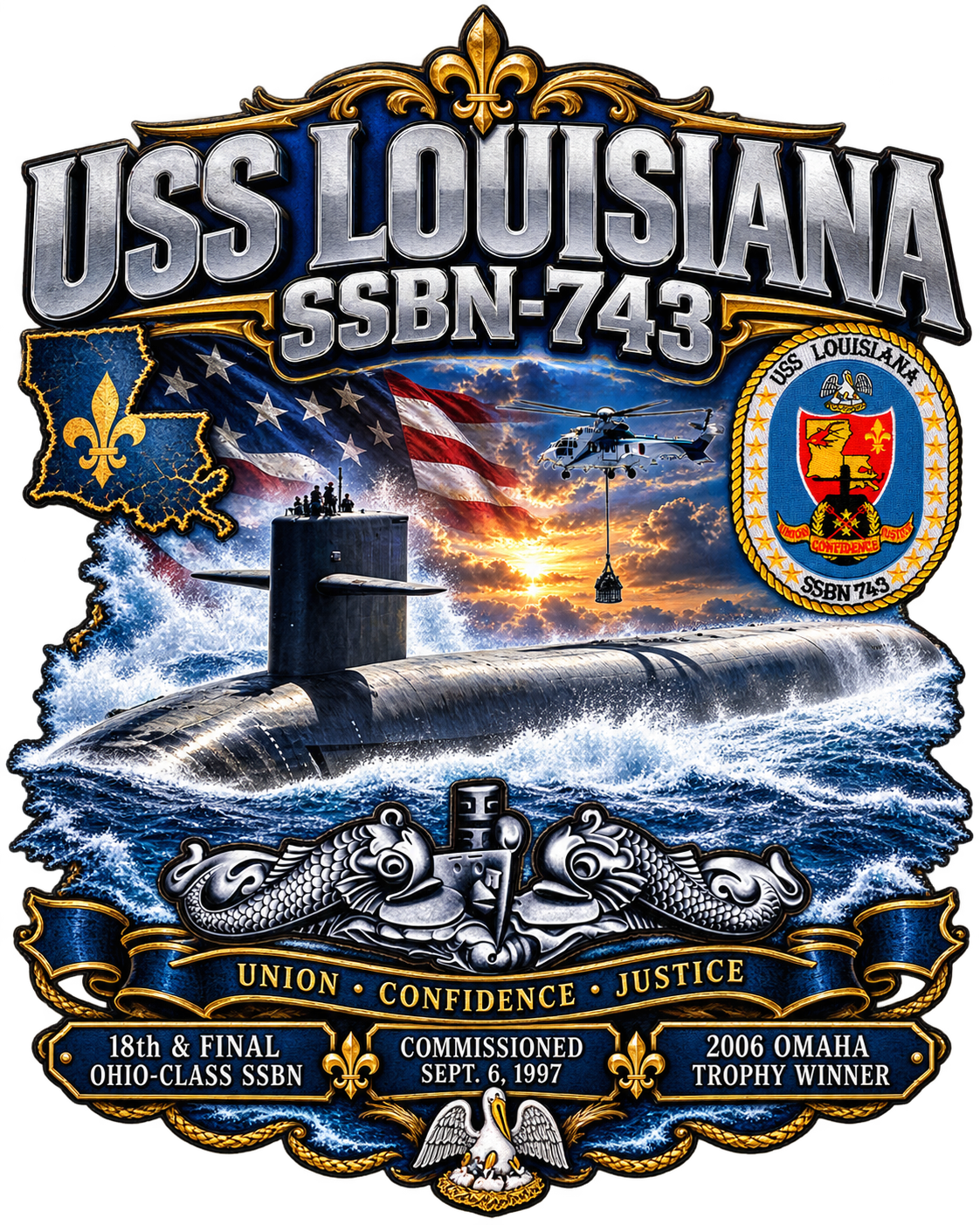 USS Louisiana SSBN-743 Dynamic Clothing