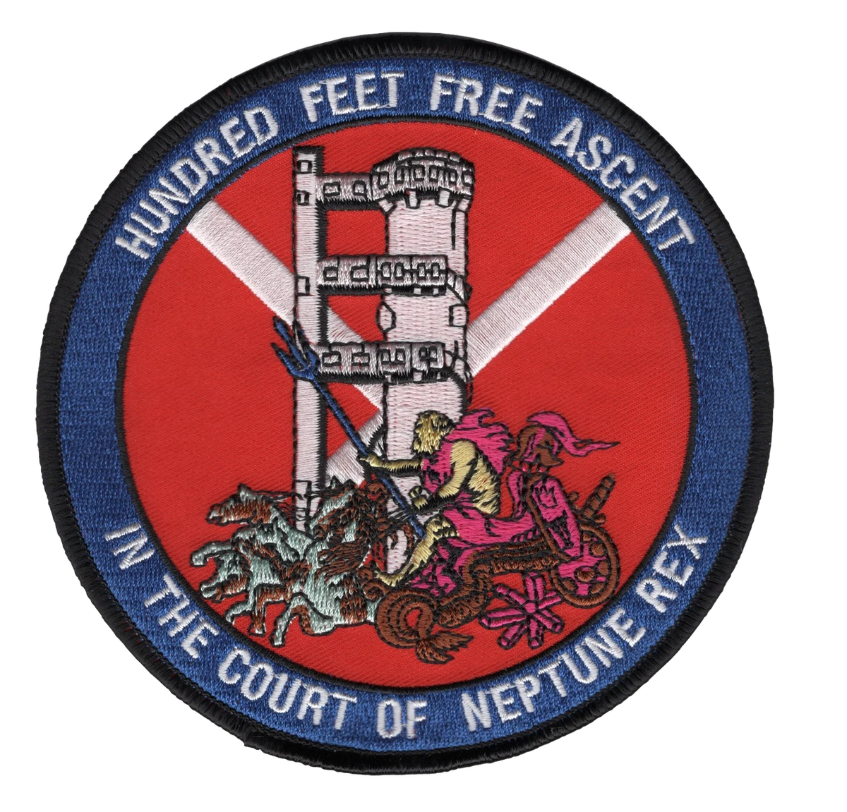 Submarine Escape Tower - Hundred Feet Free Ascent - In the Court of Neptune Rex Patch