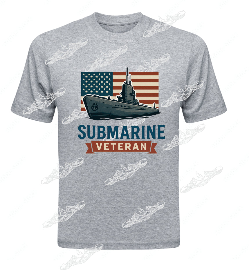 Submarine Veteran Flag & Submarine  :  Clothing (Great with added Boat Text)