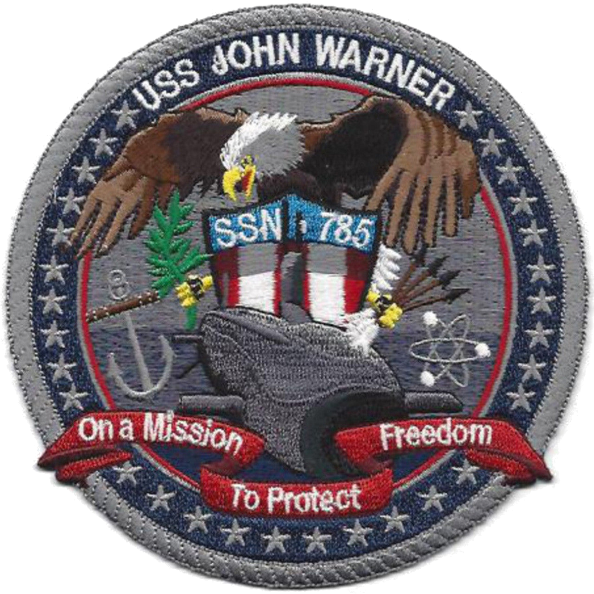 USS JOHN WARNER SSN 785 PATCH