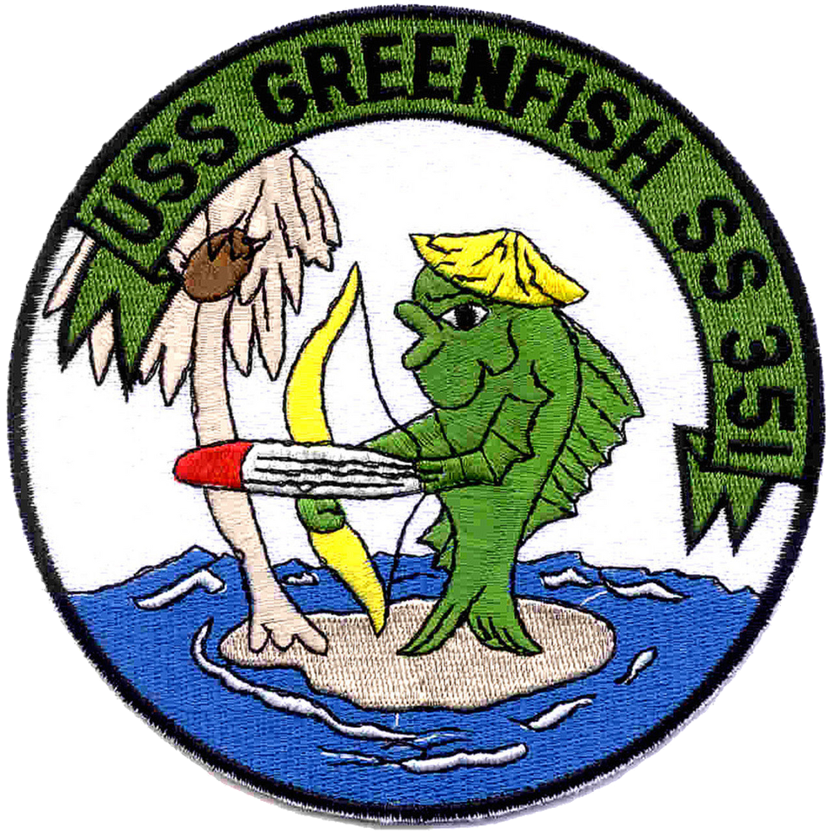 USS GRENFISH SS 351 PATCH FISH & Torpedo