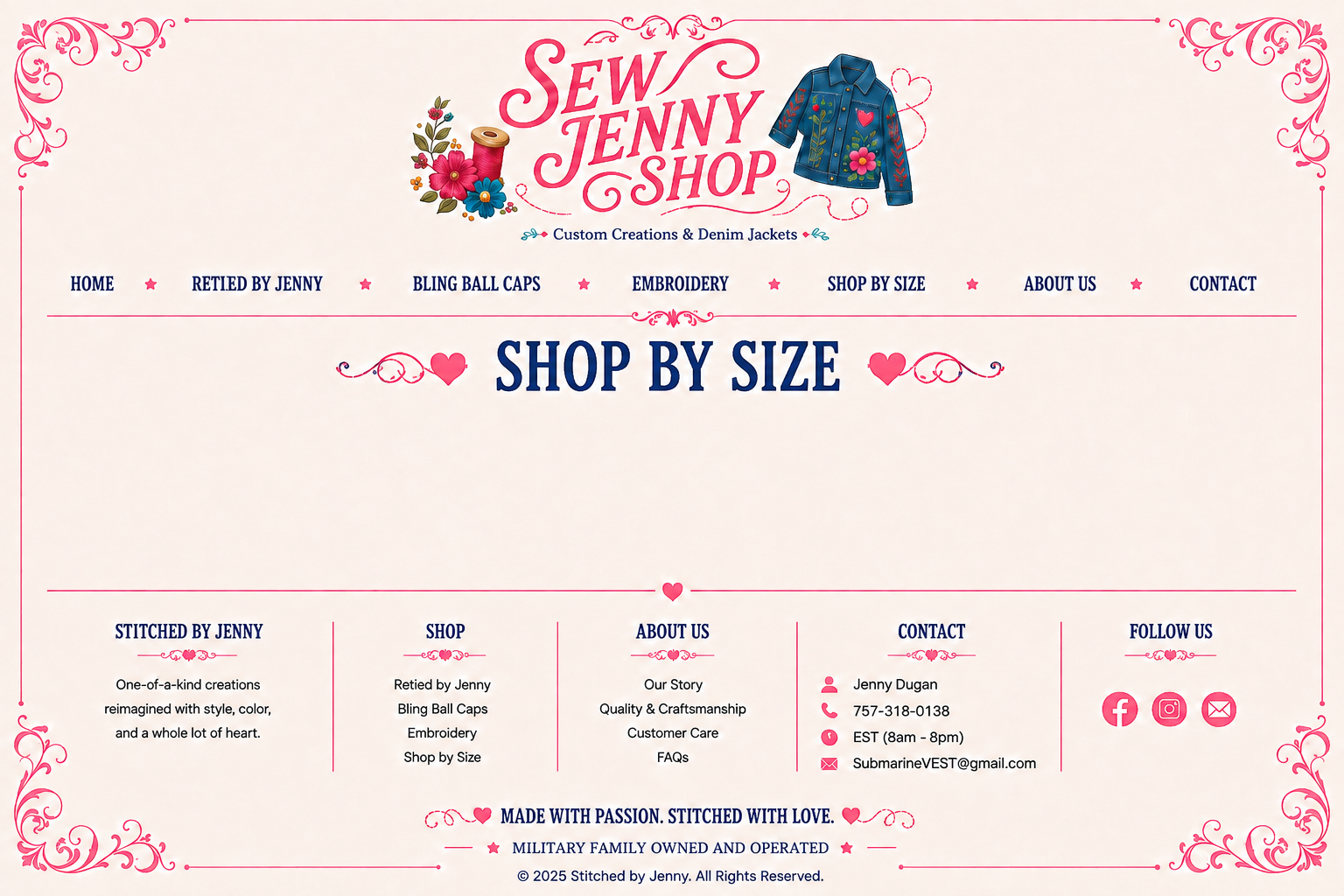 Sew Jenny Shop — Shop by Size