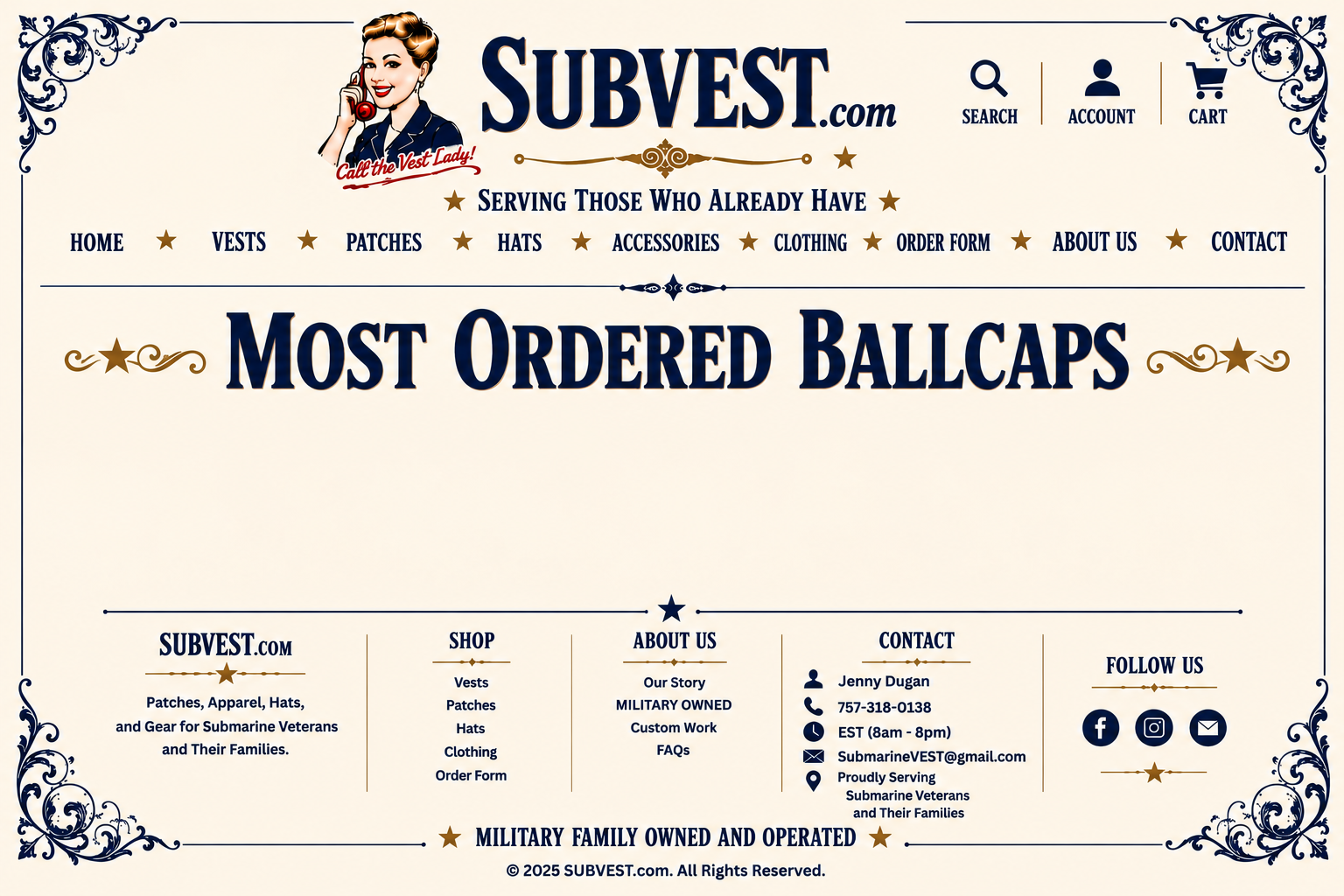 SUBVEST Most Ordered Ballcaps