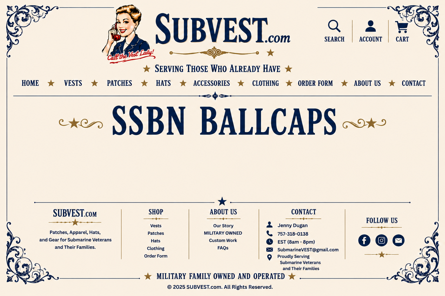 SUBVEST SSBN Ballcaps
