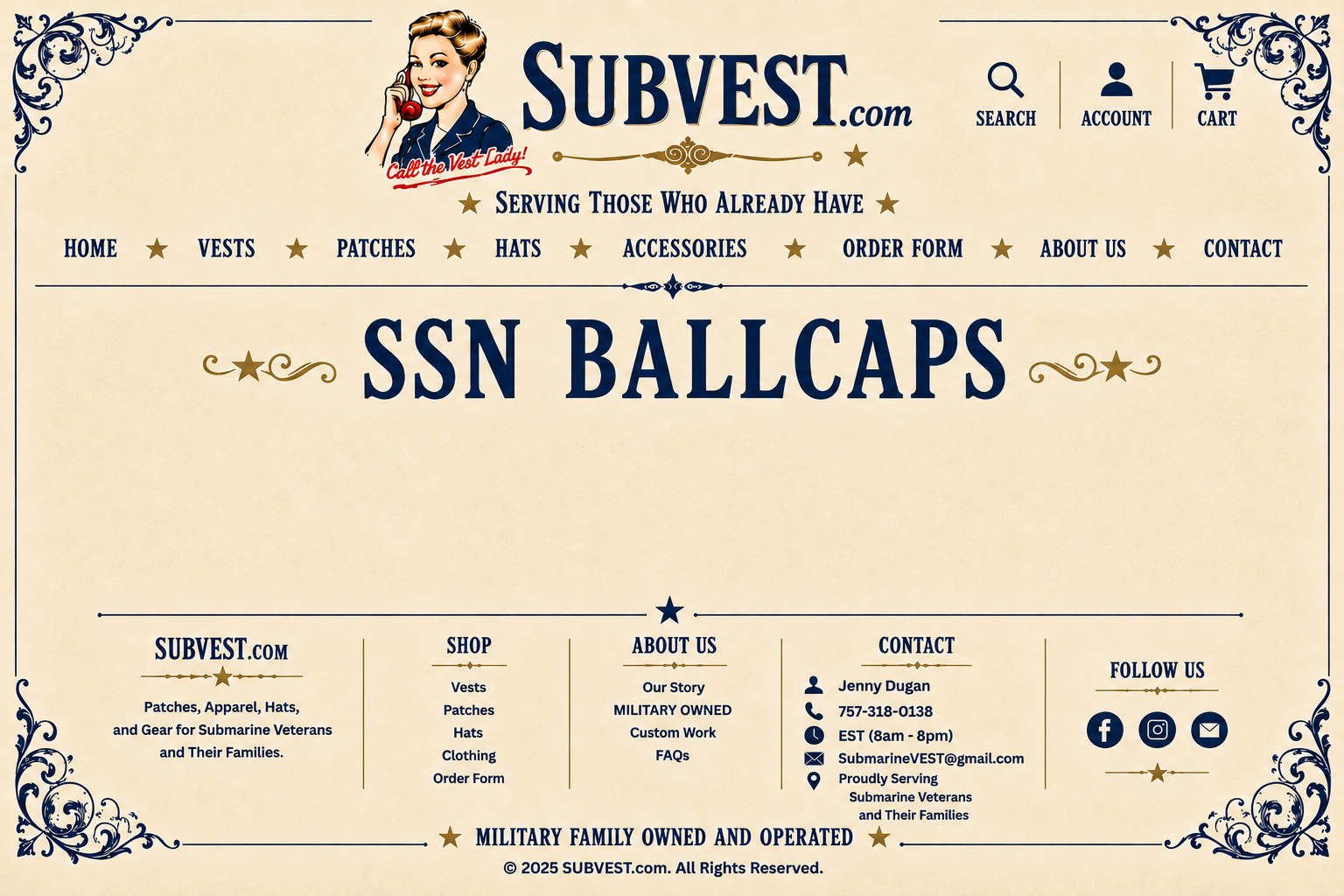 SUBVEST SSN Ballcaps