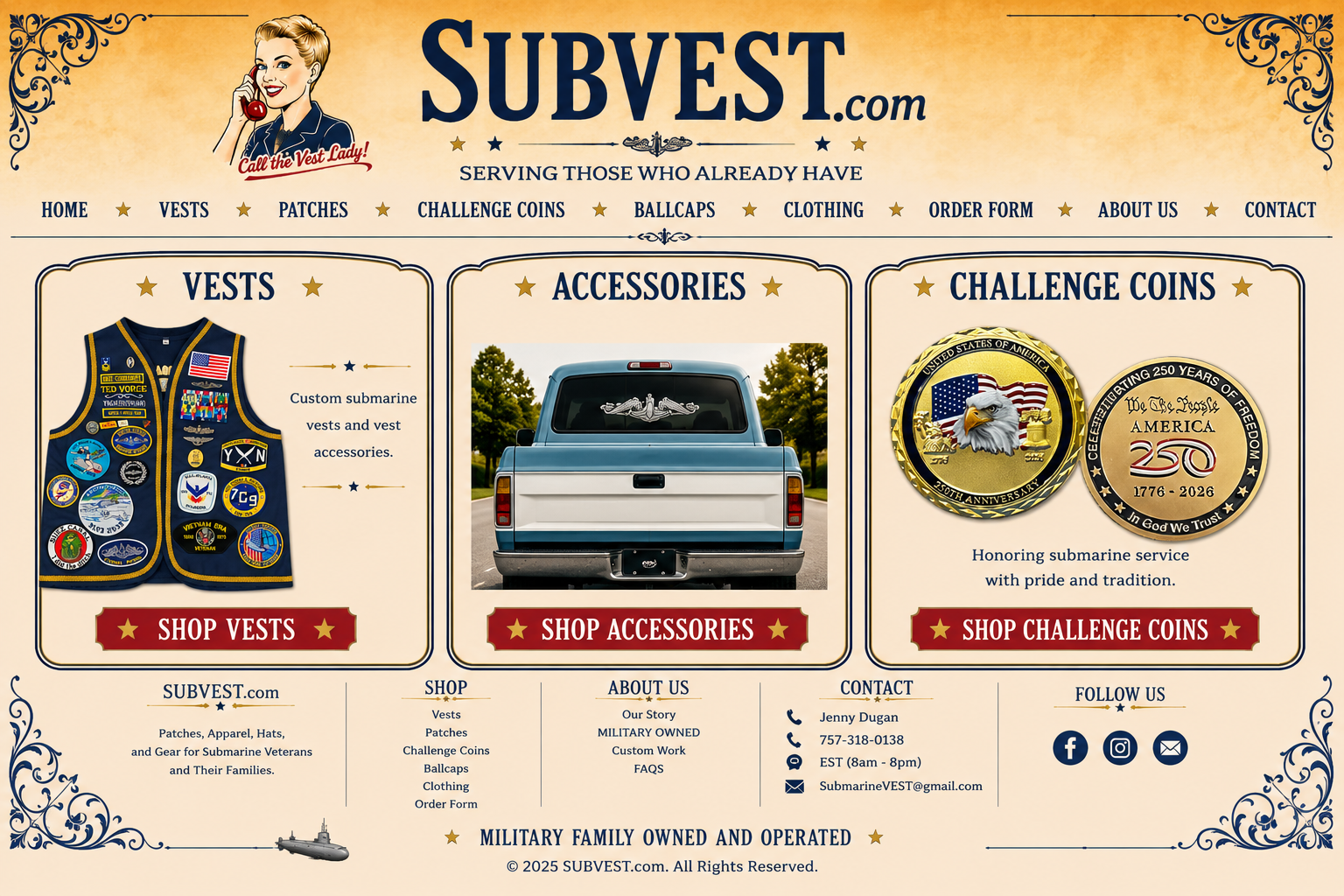 SUBVEST Vests, Accessories, and Challenge Coins